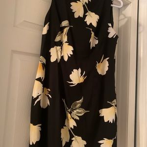 Alyx brand, size 14 black dress with yellow floral design